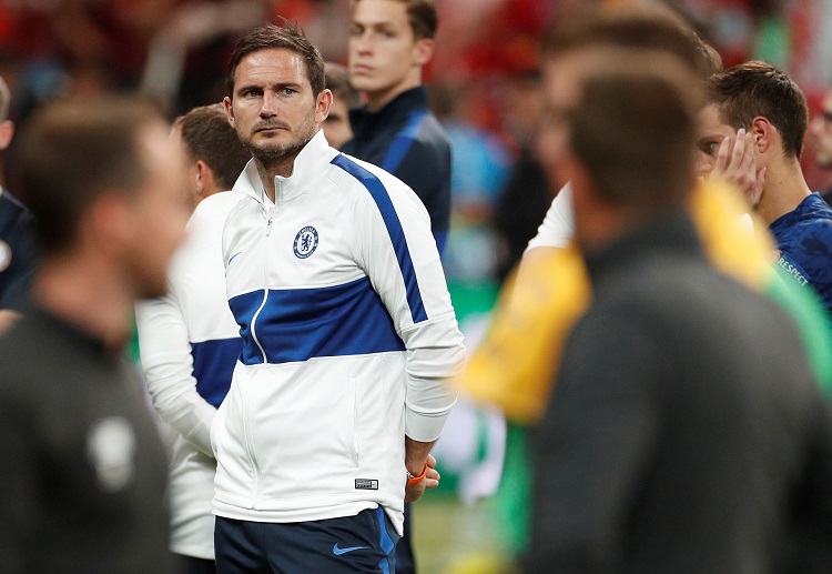 Chelsea manager Frank Lampard looks distraught with his side's UEFA Super Cup defeat to Liverpool