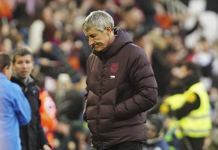 Quique Setien feels disappointed after suffering his first defeat as Barcelona manager in La Liga game against Valencia