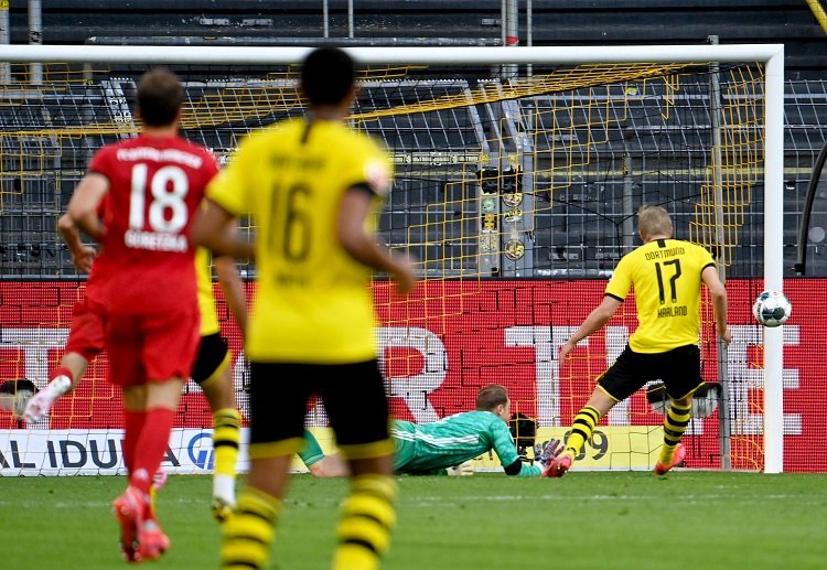 Bundesliga: Erling Haaland’s goal-bound shot is blocked by Jerome Boateng