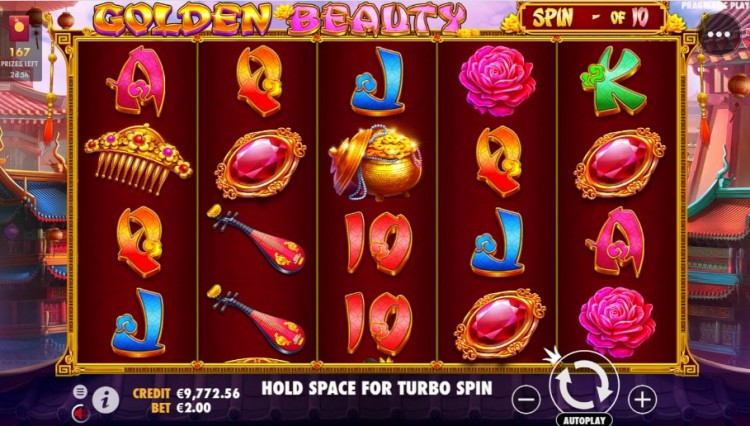 Sau 10 vòng quay của game Golden Beauty tại SBOBET, các vị trí đã đánh dấu sẽ biến thành biểu tượng WILD