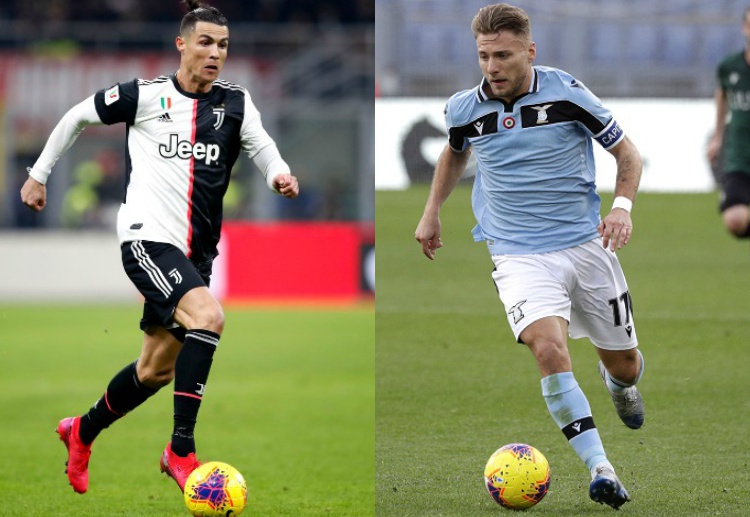 Ciro Immobile is currently leading the Serie A top scorer race with six goals ahead Cristiano Ronaldo