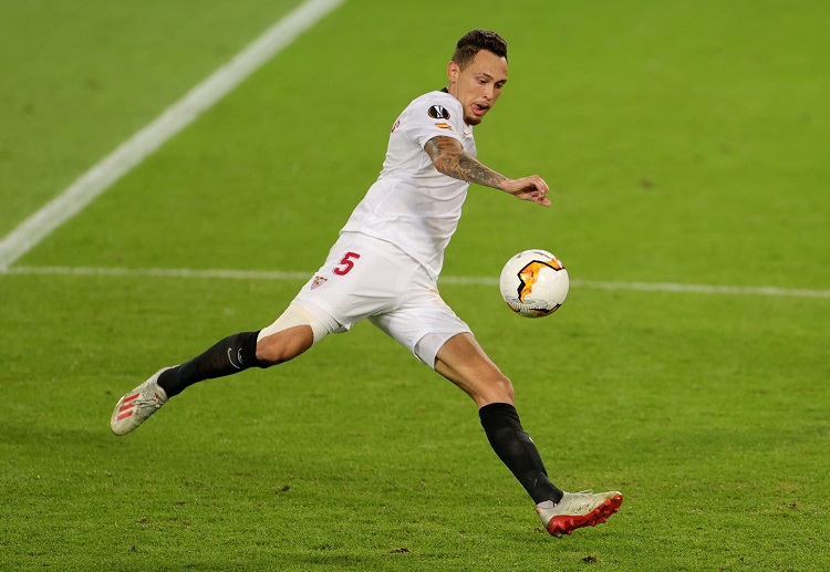 Lucas Ocampos scored the opening goal in the match between Sevilla and Villarreal in La Liga