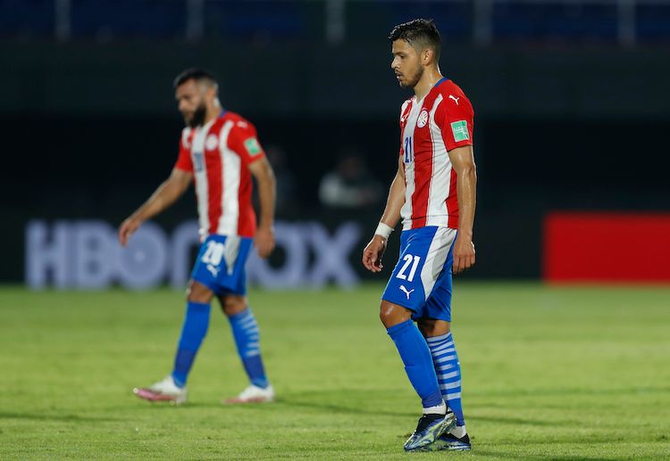 Paraguay look disappointed following their 2-0 defeat to Brazil in recent World Cup 2022 qualifying game