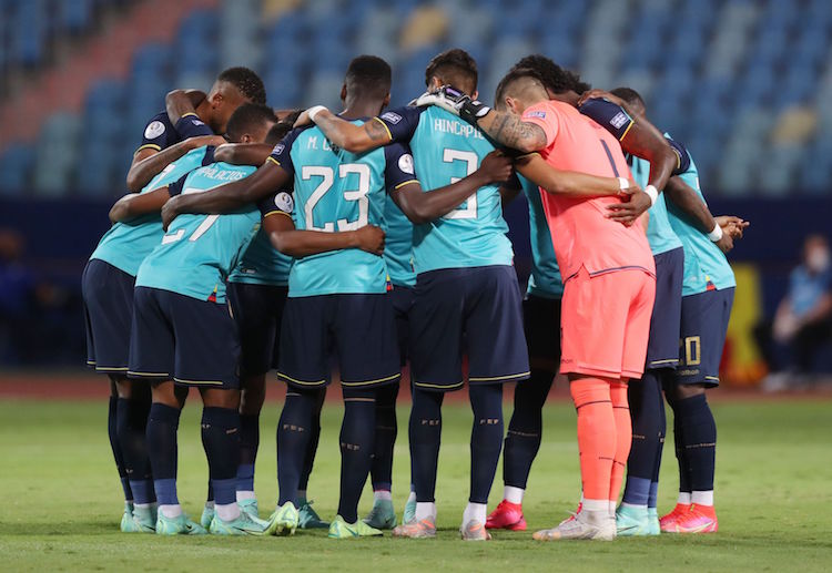 美洲杯 厄瓜多尔的弗兰科正在进球