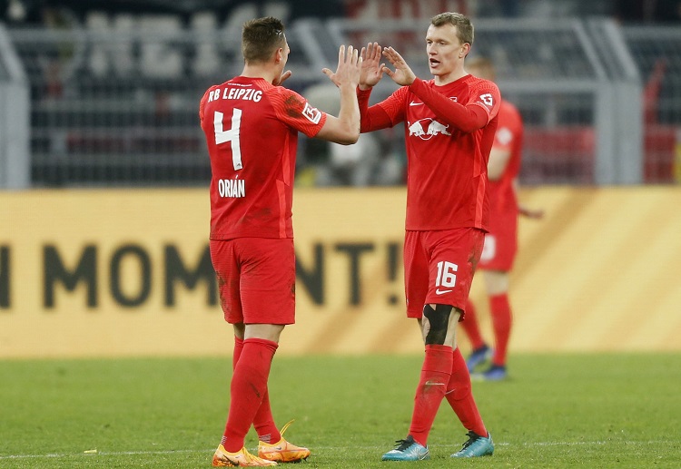 RB Leipzig's Willi Orban and Lukas Klostermann will be hoping for a first leg win in Europa League