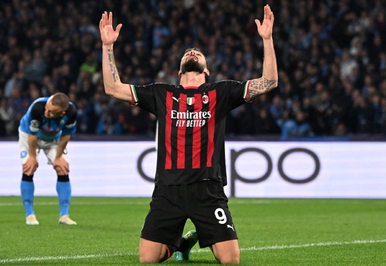 Olivier Giroud's first half goal at Napoli sends AC Milan in the Champions League semi-finals