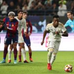 Vinicius Junior converts the penalty against Barca in the Supercopa d’Espana Final 2024