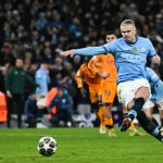 英超联赛 哈兰德本赛季状态火热，过去6场比赛打进6球，进球效率惊人。