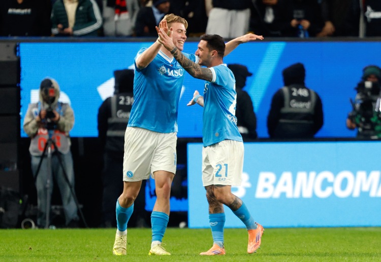 意甲联赛 那不勒斯的进攻端由拉斯穆斯·霍伊隆主导，本赛季他已直接参与9粒进球。