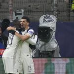 欧冠联赛 热刺客场2比0胜法兰克福，穆阿尼与索兰克进球助球队晋级16强。